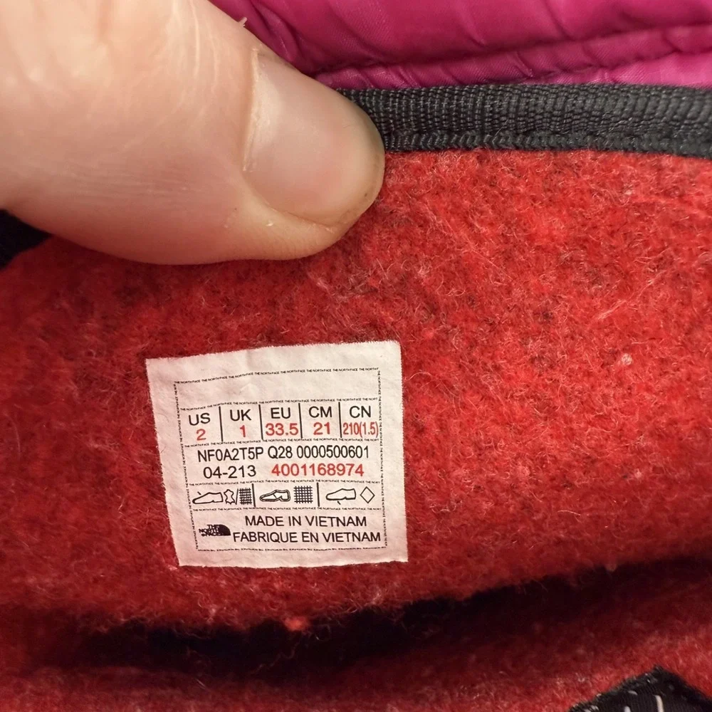 The‎ North Face Alpenglow IV Girls Winter Sz 1 Paradise Pink Snow Boots NF0A2T5P